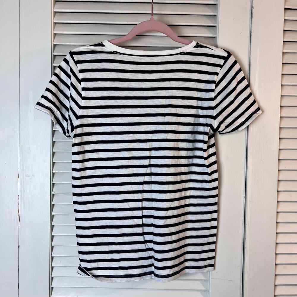 J.Crew Collector Tees Pineapple Embroidered Striped T-Shirt Small 100% Cotton - Picture 3 of 5